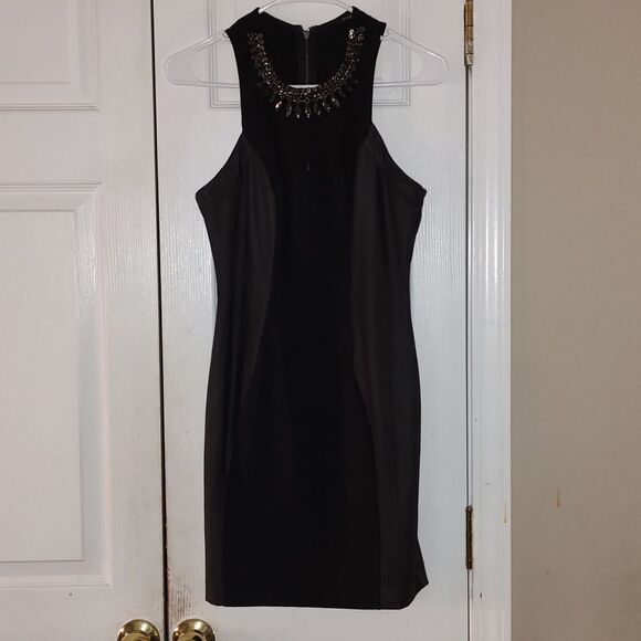 Guess black fitted embellished cocktail  dress  Sz 4 - Picture 1 of 11